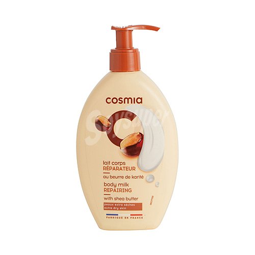 Cosmia Body milk hidratante y reparador, con manteca de karite, para pieles extra secas cosmia