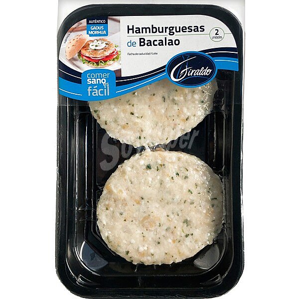 Hamburguesas de bacalao 2 unidades