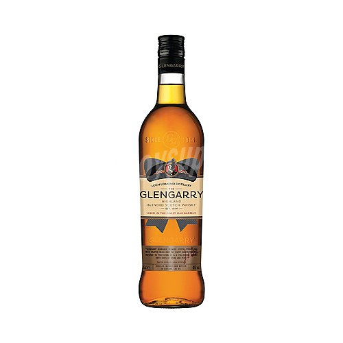 THE glengarry Whisky blended escoces, destilado, mezclado y embotellado en Escocia THE glengarry