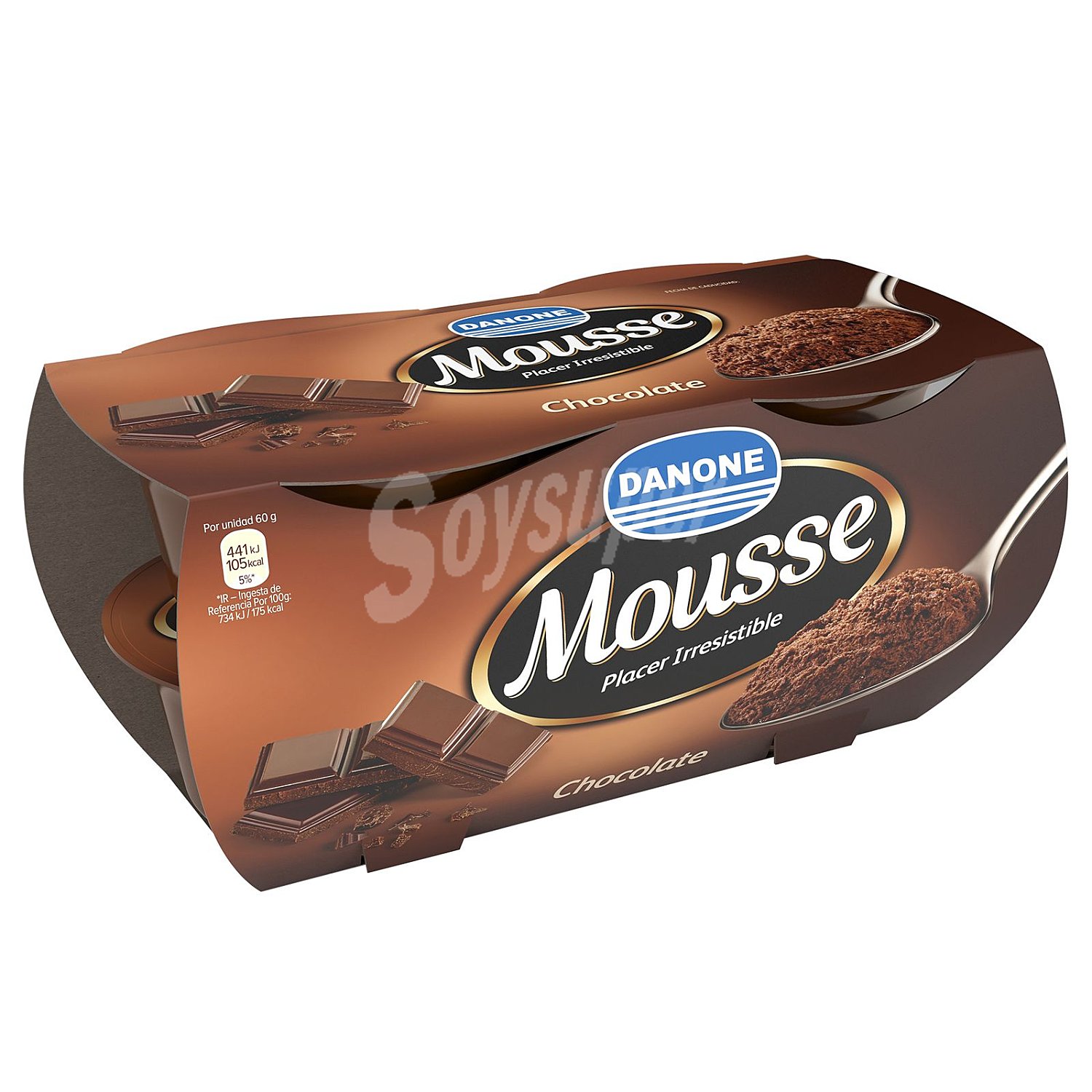 Mousse de textura ligera e inteso sabor a chocolate danone