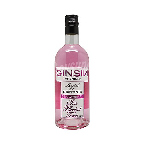 Ginsin Ginebra premium sin alcohol y con sabor a fresa ginsin