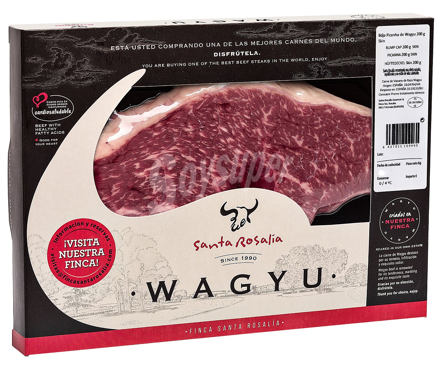 Picaña de vacuno raza Wagyu