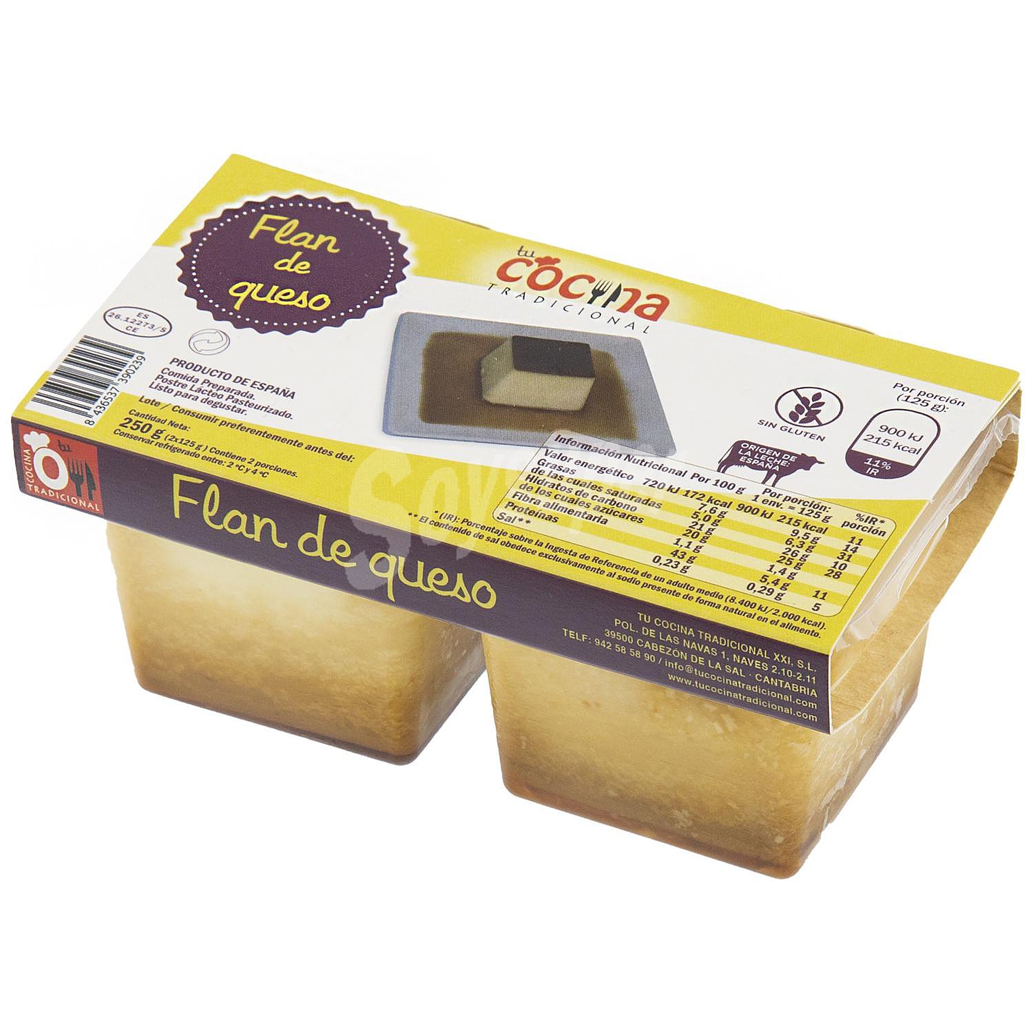 Flan de queso Tu Cocina Tradicional sin gluten