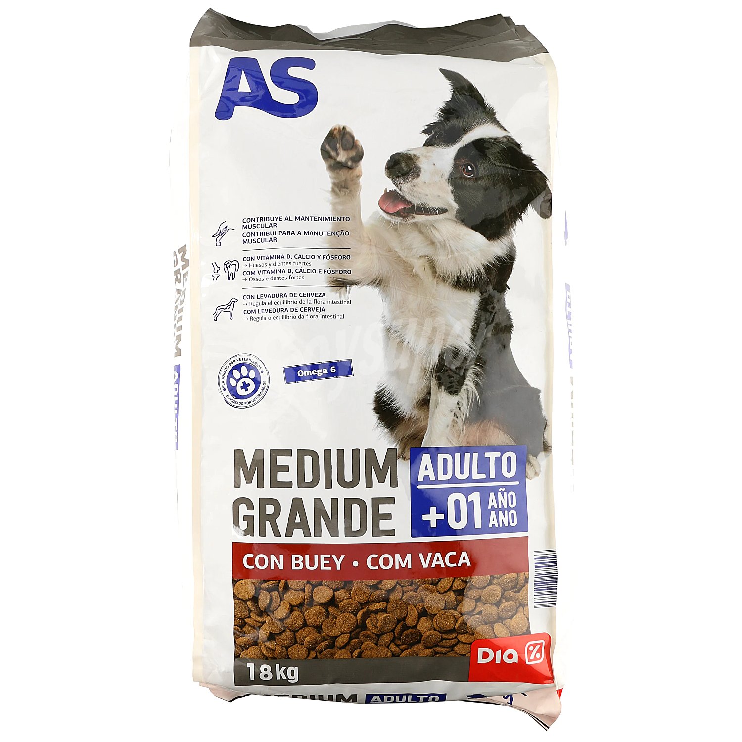 Alimento para perros adultos con buey As