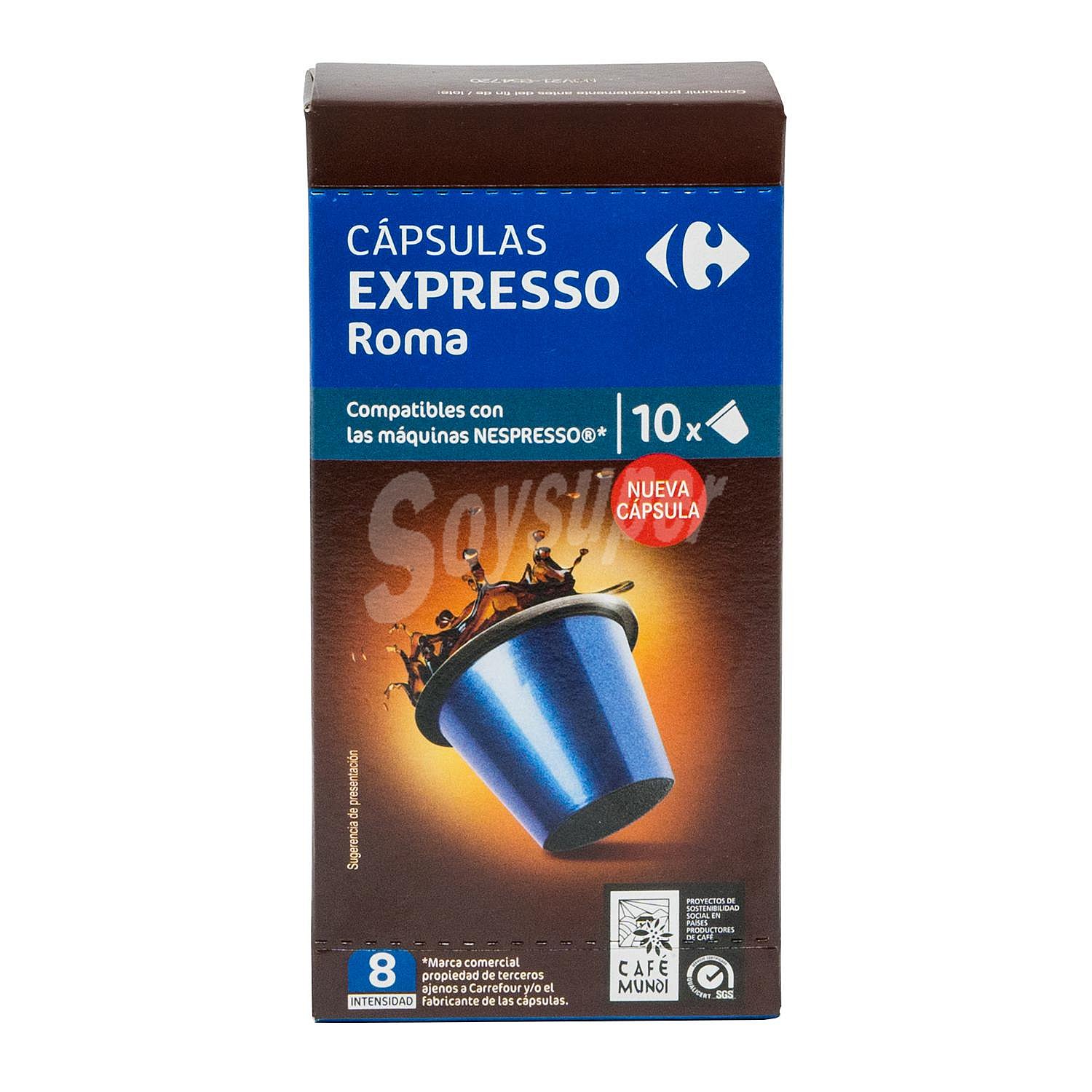 Café Roma en cápsulas Carrefour compatible con