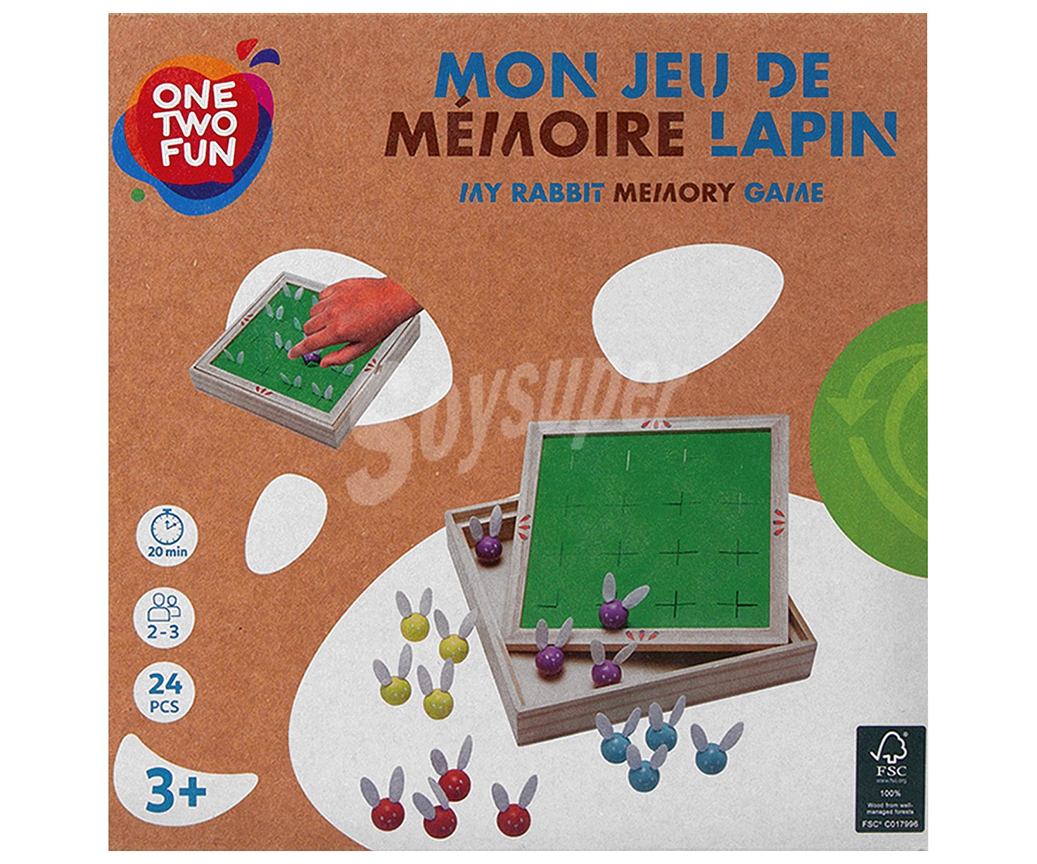 Juego de mesa infantil de memoria Conejos gemelos, de 2 a 3 jugadores,