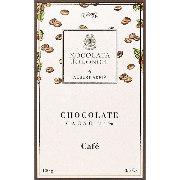 Chocolate negro 74% cacao con café