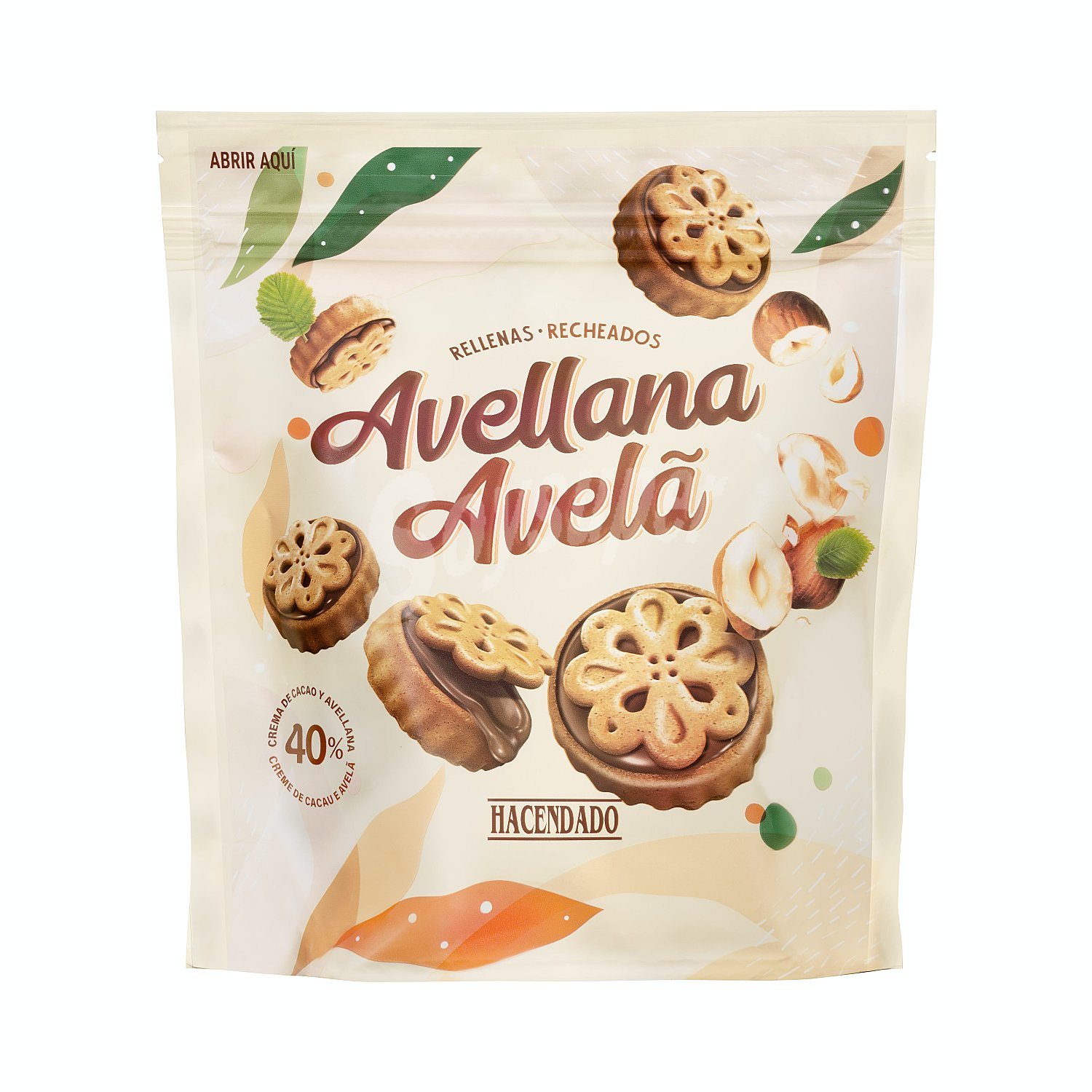 Galleta rellena avellana