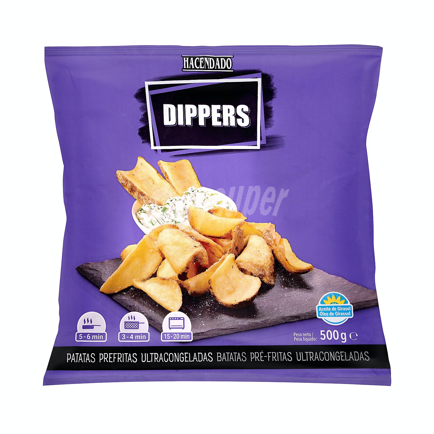 Patata prefrita congelada dippers (para dipear)