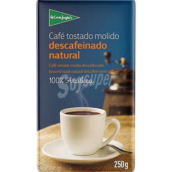 Café descafeinado molido natural 100% arábica