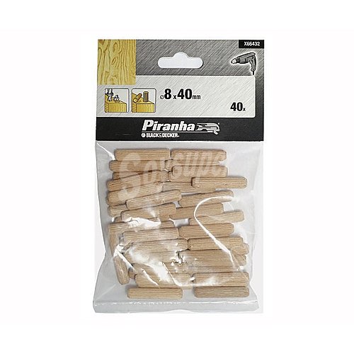 Espigas para ensamblar 8 x 40mm, STANLEY.