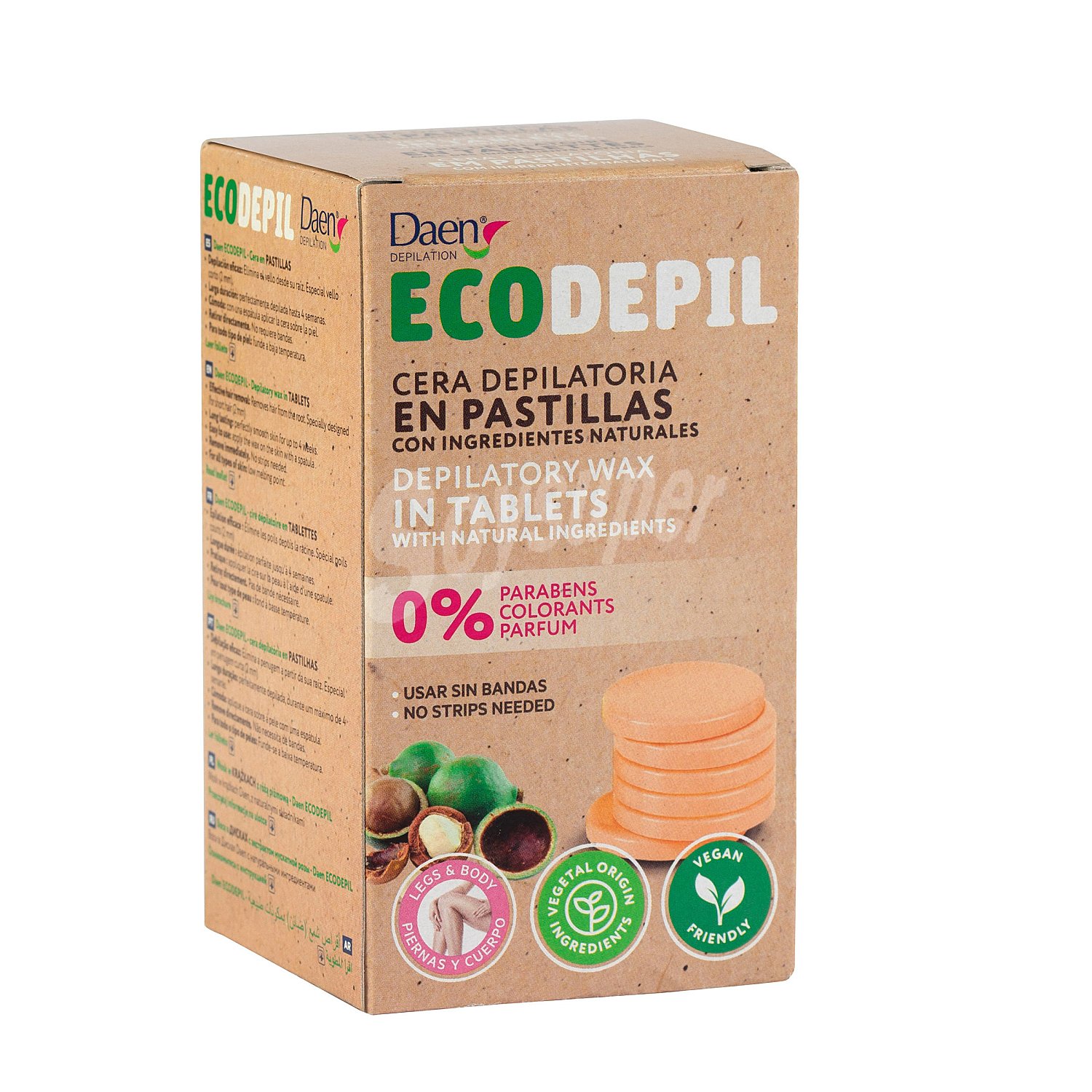 Ecodepil cera depilatoria en pastillas caja 200 gr