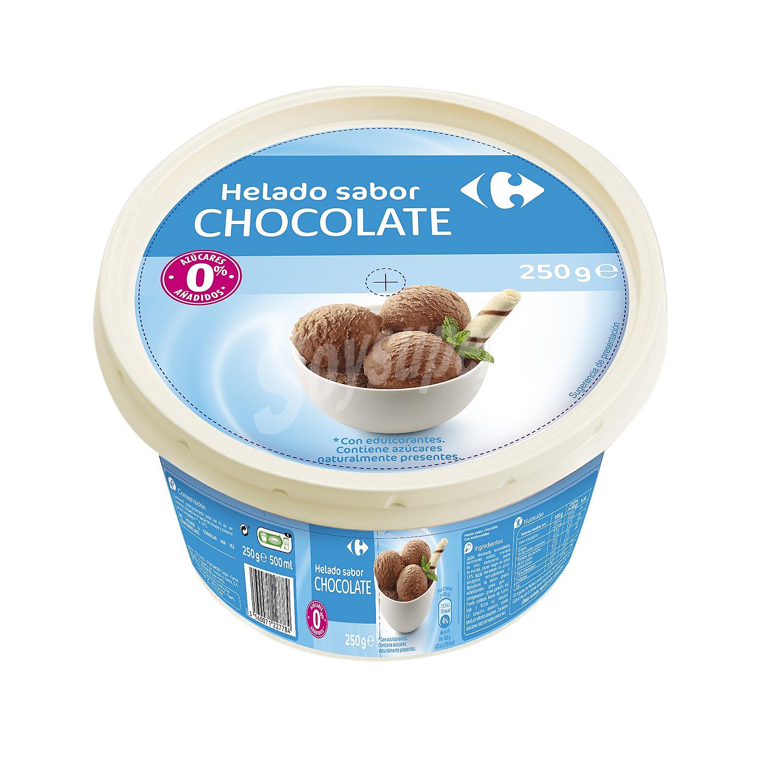 Helado de chocolate sin azúcar añadido Carrefour