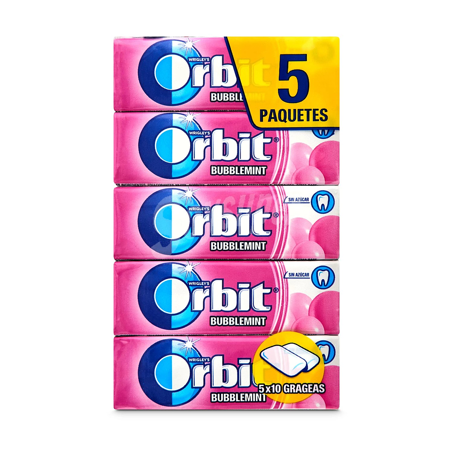 Chicles sabor bubblemint sin azúcar Orbit