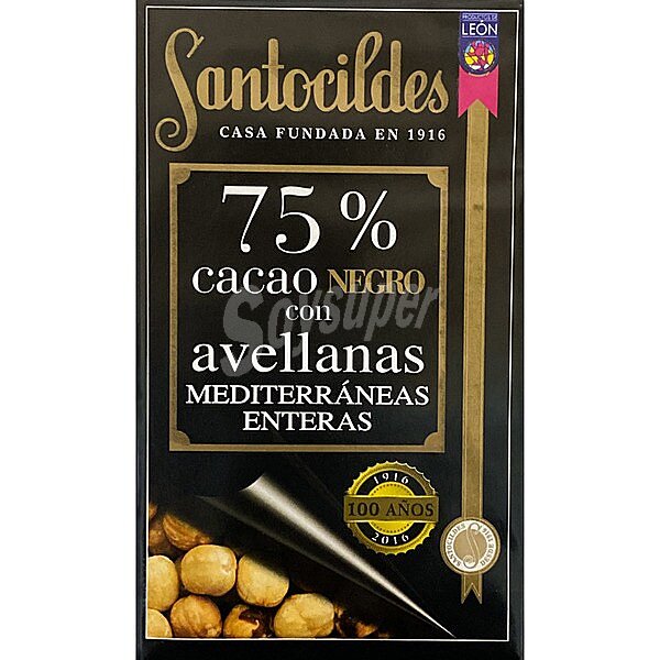 Chocolate negro 53% cacao con avellanas mediterráneas enteras