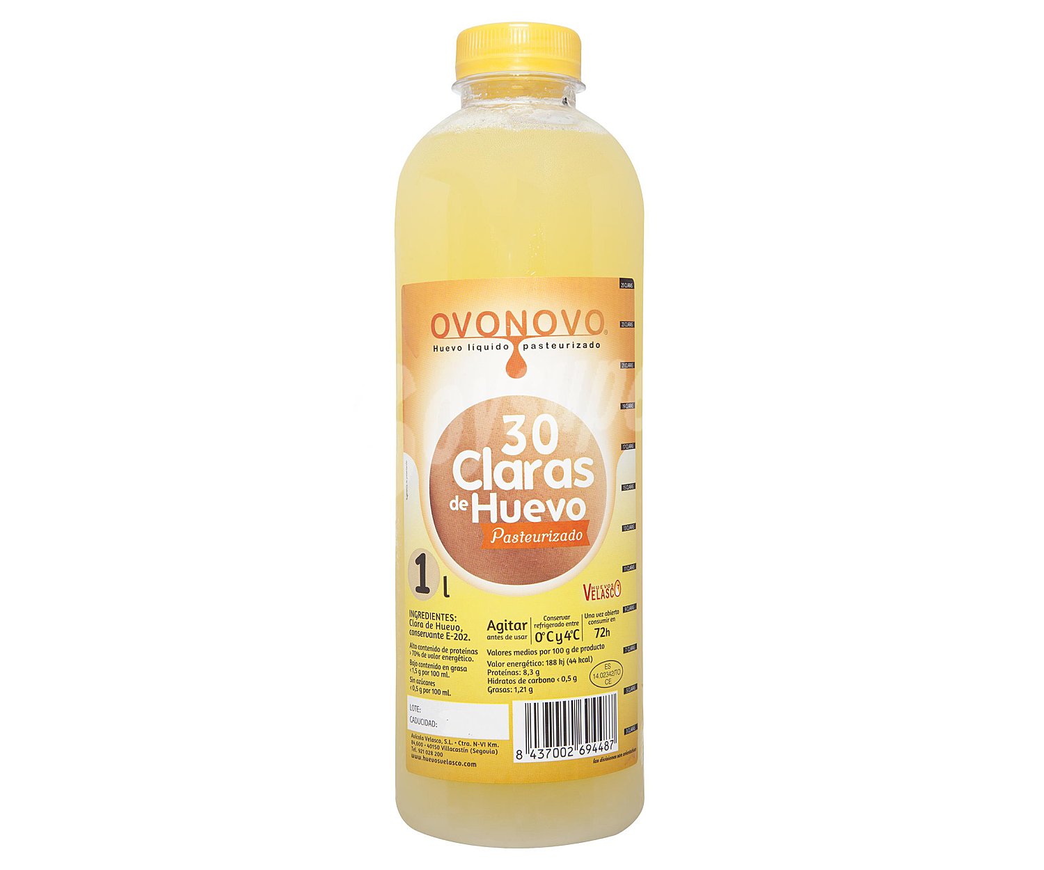 Huevo líquido (30 claras) pasteurizado