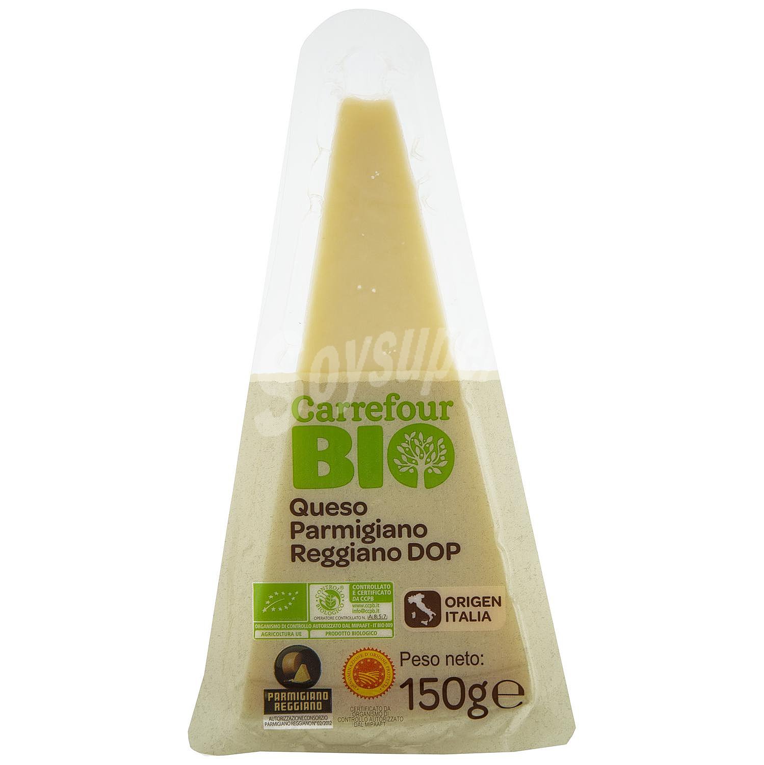 Queso parmesano reggiano ecológico Carrefour Bio cuña