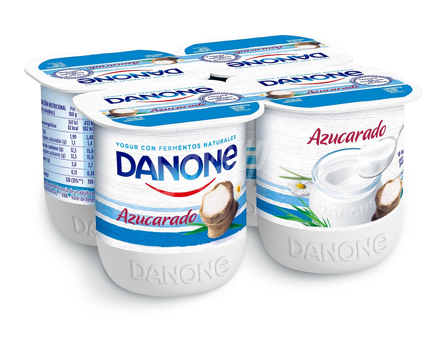 Yogur natural azucarado Danone sin gluten