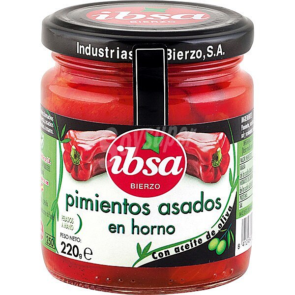 Pimientos del Bierzo asados en horno pelados a mano dulces con aceite de oliva