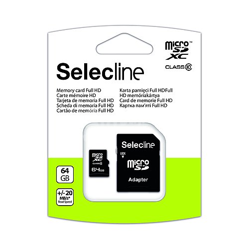 Tarjeta de memoria selecline microsdhc 64GB, clase 10, adaptador SD