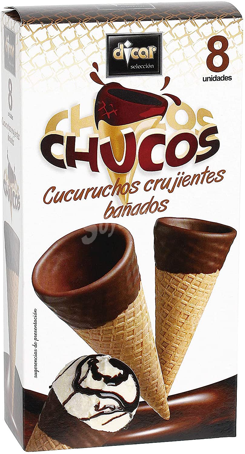 Cucuruchos crujientes de chocolate