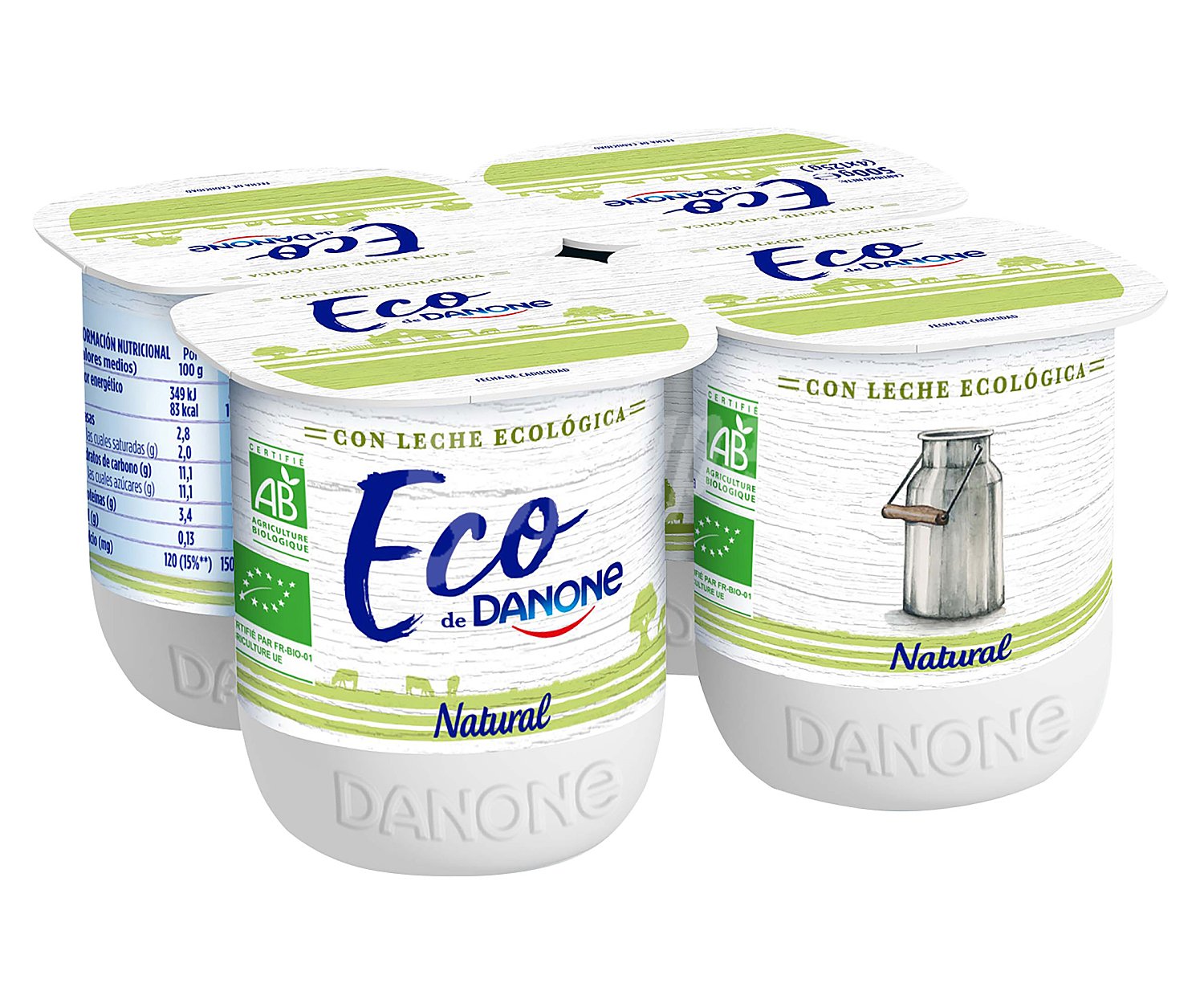 Yogur natural elaborado con leche ecológica