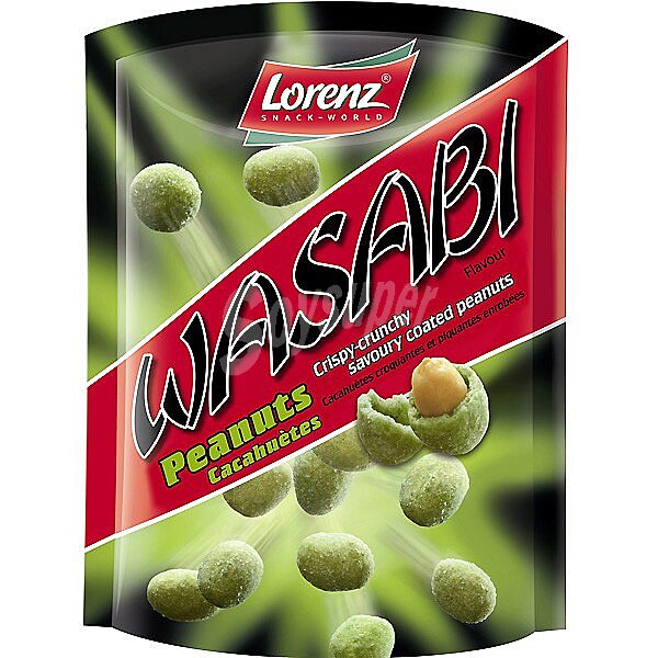 Cacahuetes cubiertos de salsa wasabi