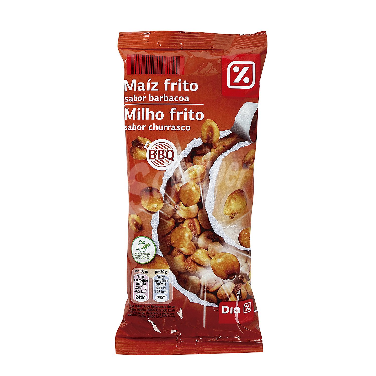 Maíz pequeño frito sabor barbacoa