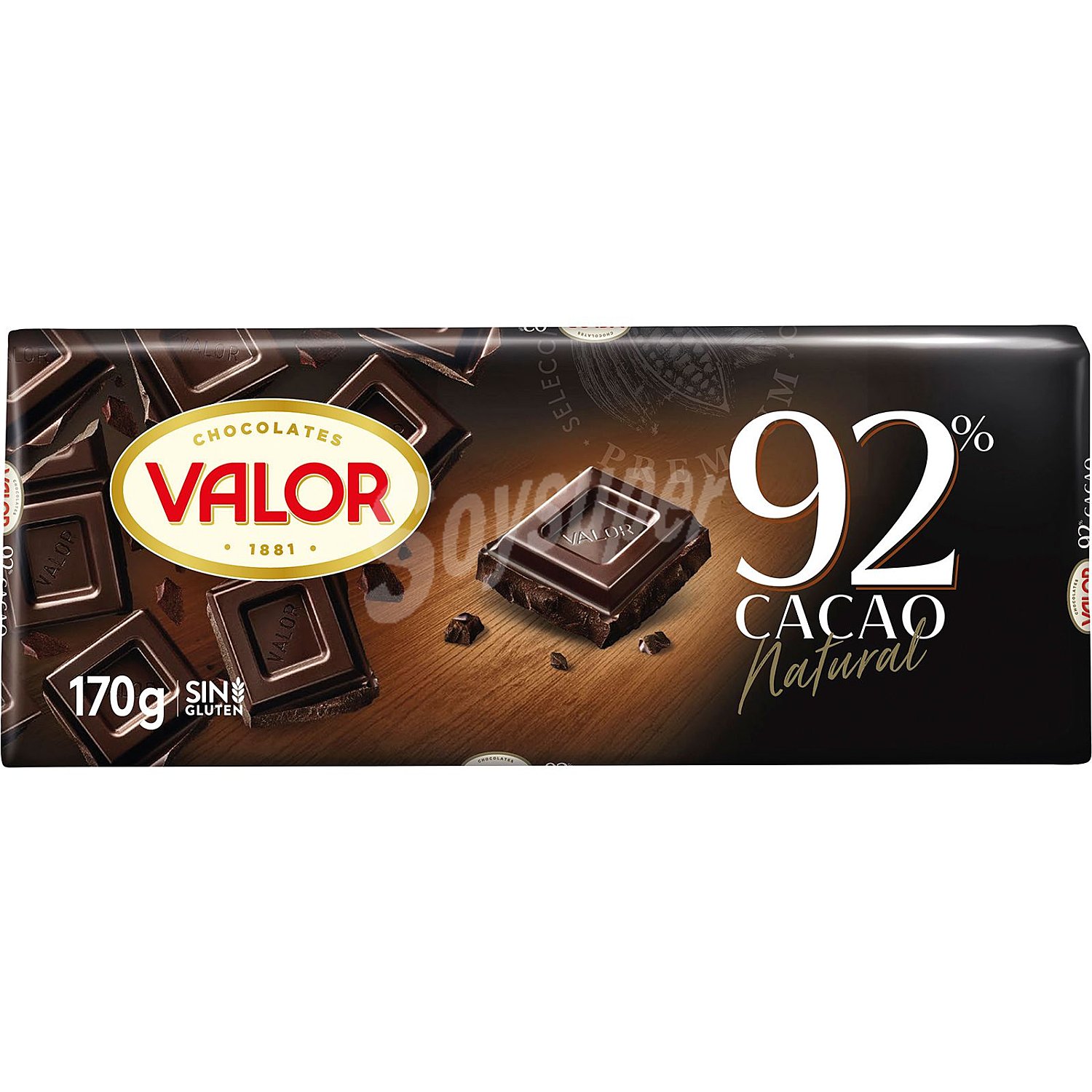 Chocolate negro 92% Valor sin gluten