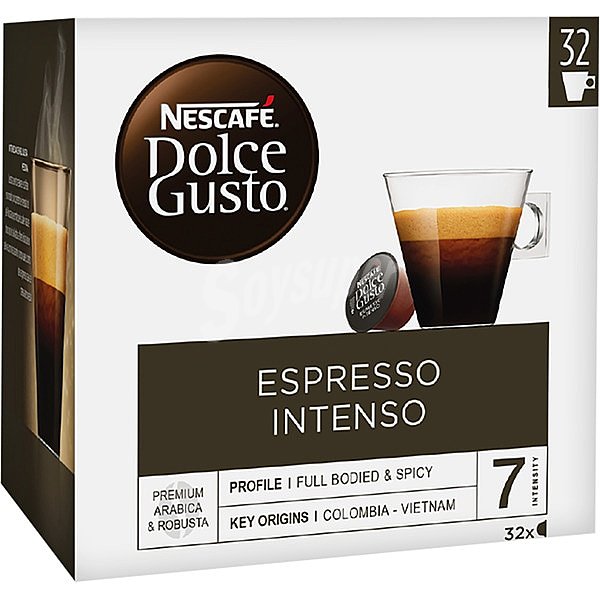 Café Espresso Intenso Premium arábica y robusta de Colombia y Vietnam intensidad 7 ápsulas