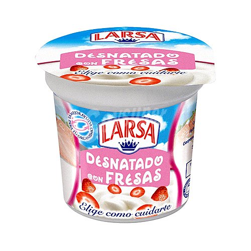 Larsa Yogur desnatado con trocitos de fresas larsa