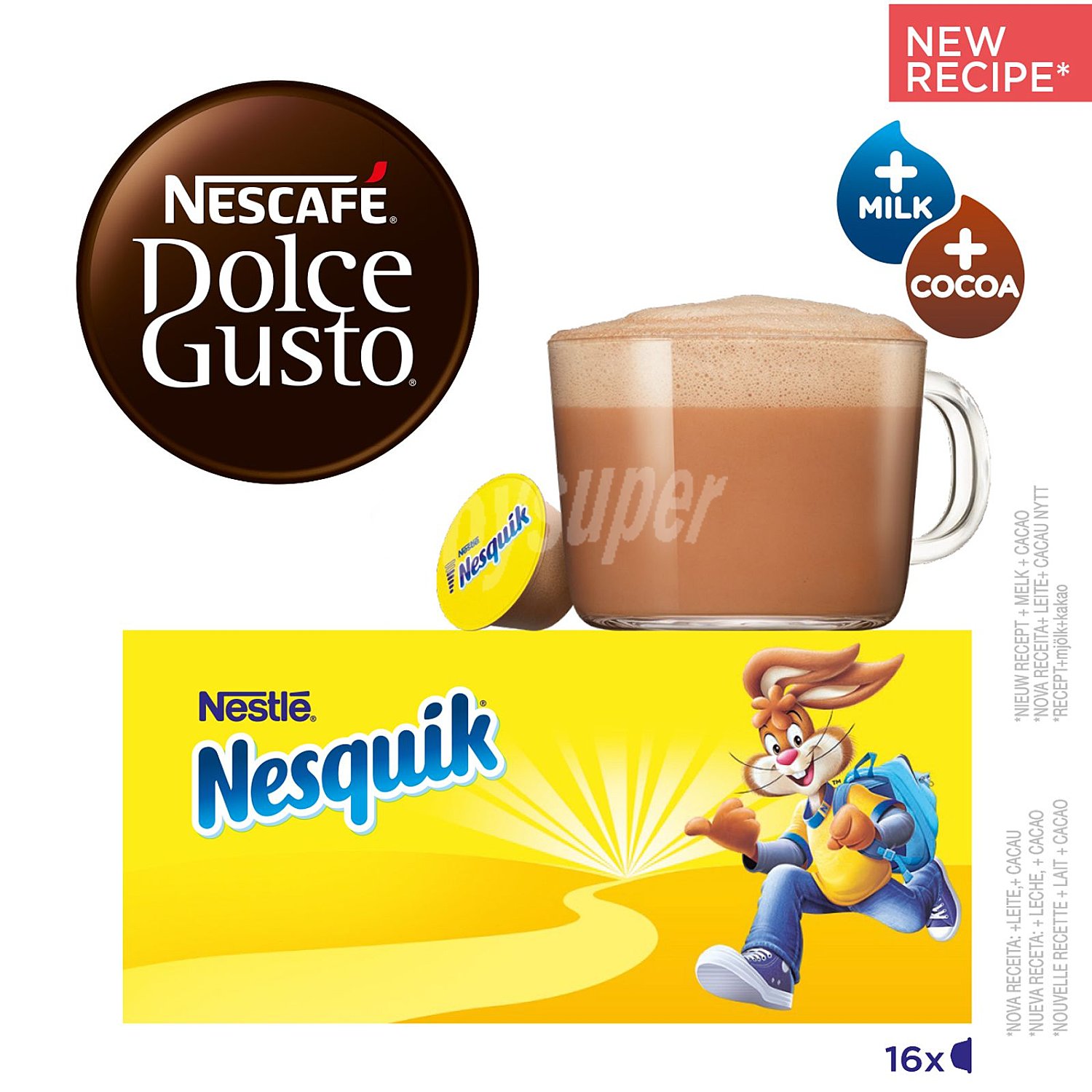 Bebida de chocolate en monodosis nestlé dolce gusto nesquik