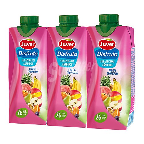 Juver Néctar de frutas tropicales, sin azúcares añadidos juver disfruta x 33 cl