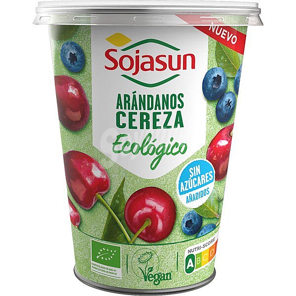 Especialidad ecológica de soja con arándanos y cereza