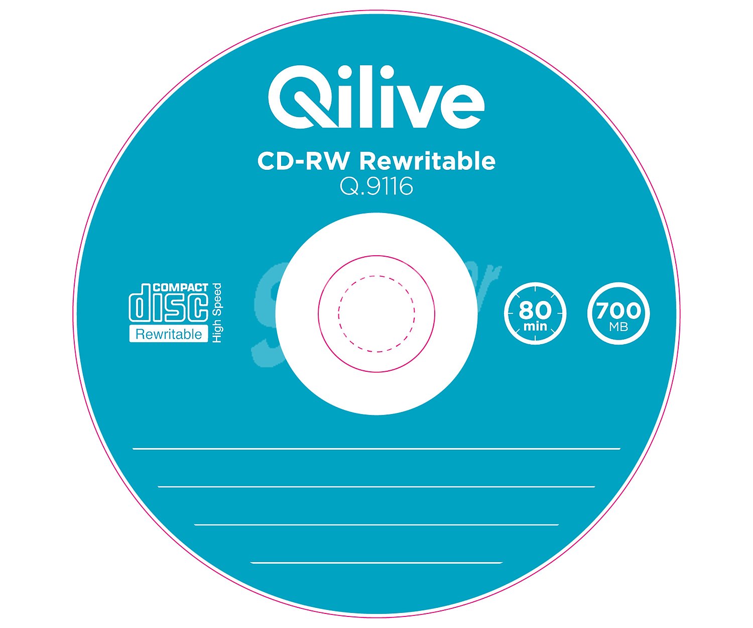 Pack de 5 CD regrabable cd-rw Slim Case, 700MB, 80min, velocidad X5 Q.9116