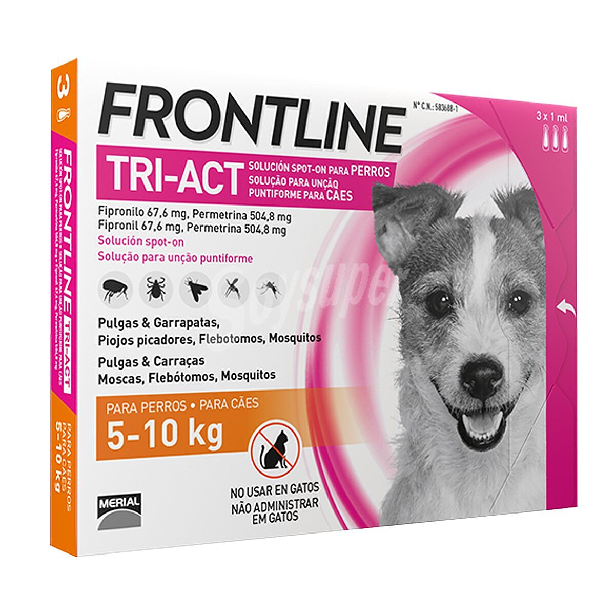 Tri-Act solución antiparasitaria para perros de 5-10 kg