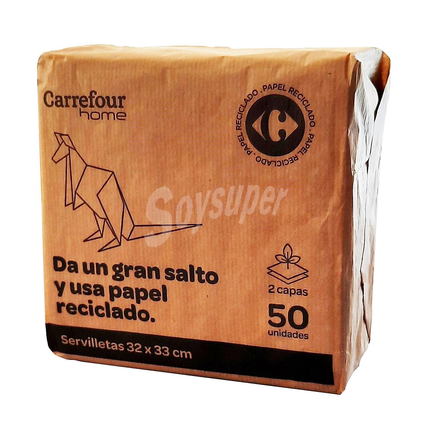 Servilleta Laminada carrefour home Eco 33x32 cm - Marrón