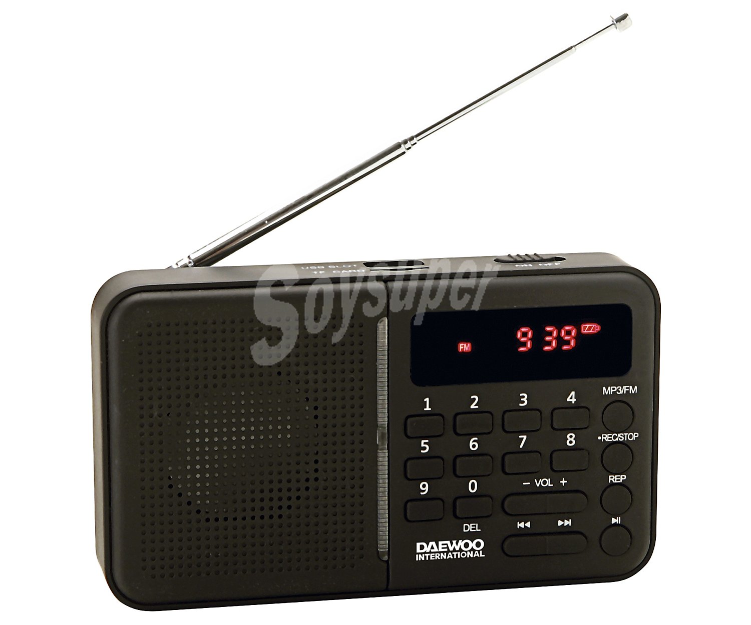 Radio portatil DRP-122BK digital, radio am/fm, lector tarjetas microsd, USB digital, radio am/fm, lector tarjetas microsd, USB