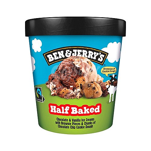 BEN & jerry's Tarrina de helado chocolate y vainilla con brownie de chocolate BEN & jerry's Half baked