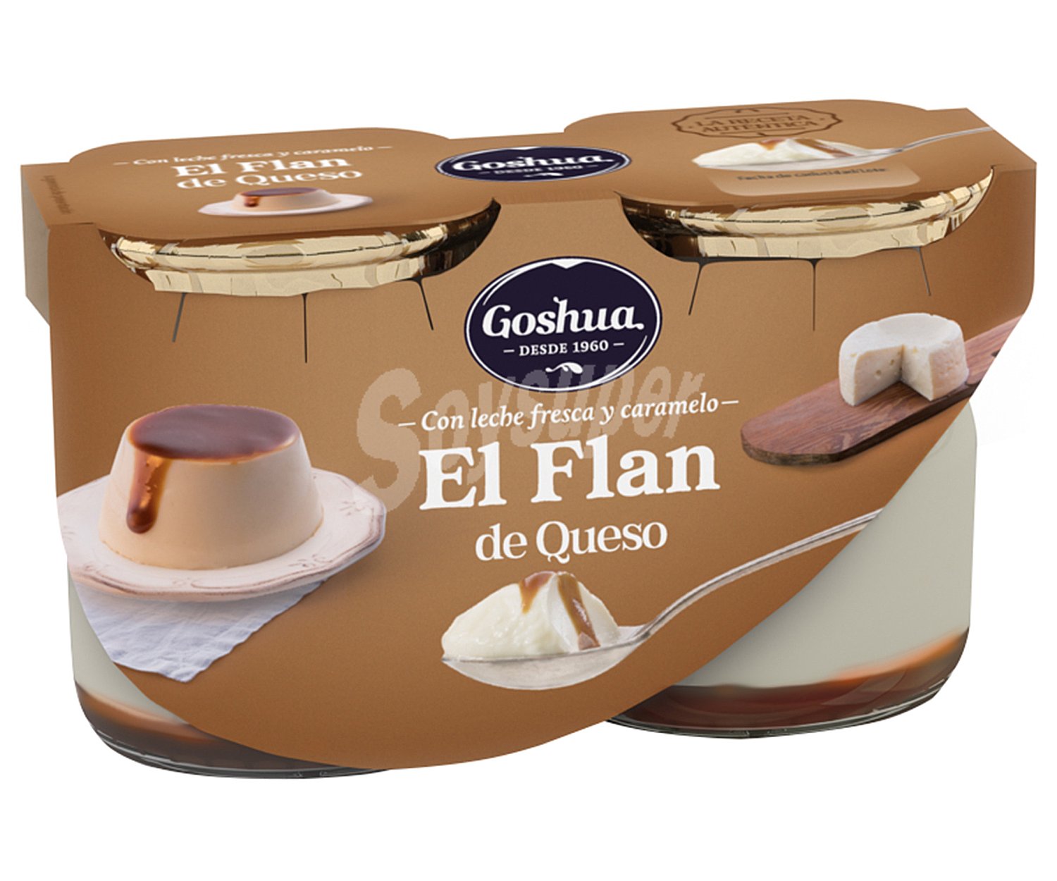 Flan de queso elaborado con leche fresca y caramelo