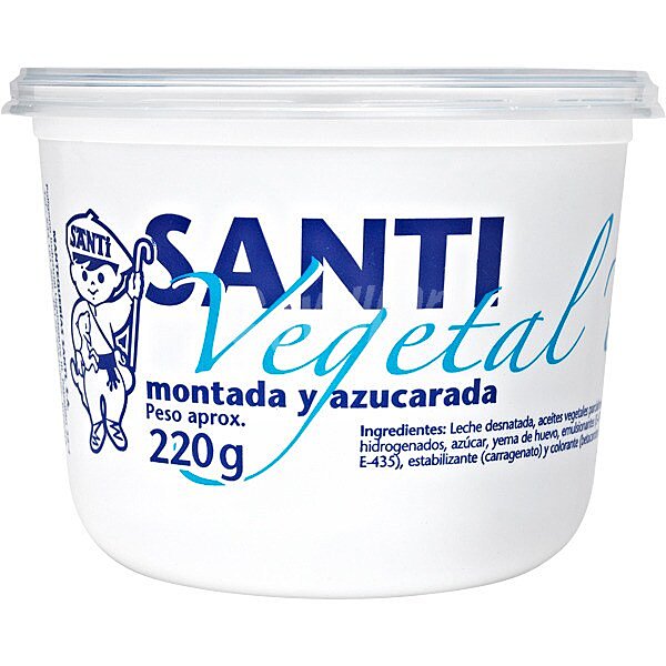 Vegetal montada y azucarada