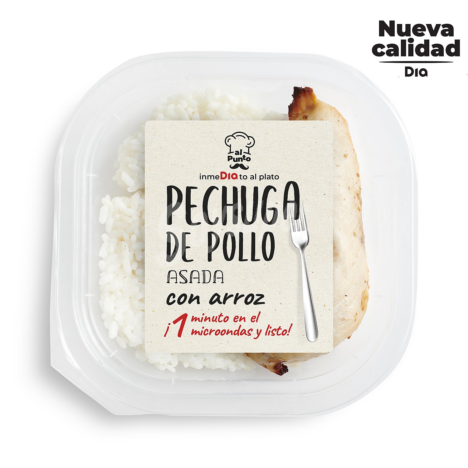 Pechuga de pollo asada con arroz AL punto