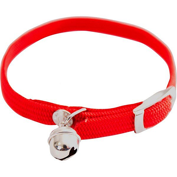 Collar para gatos de nylon elástico color rojo medidas 10 mm-30 cm