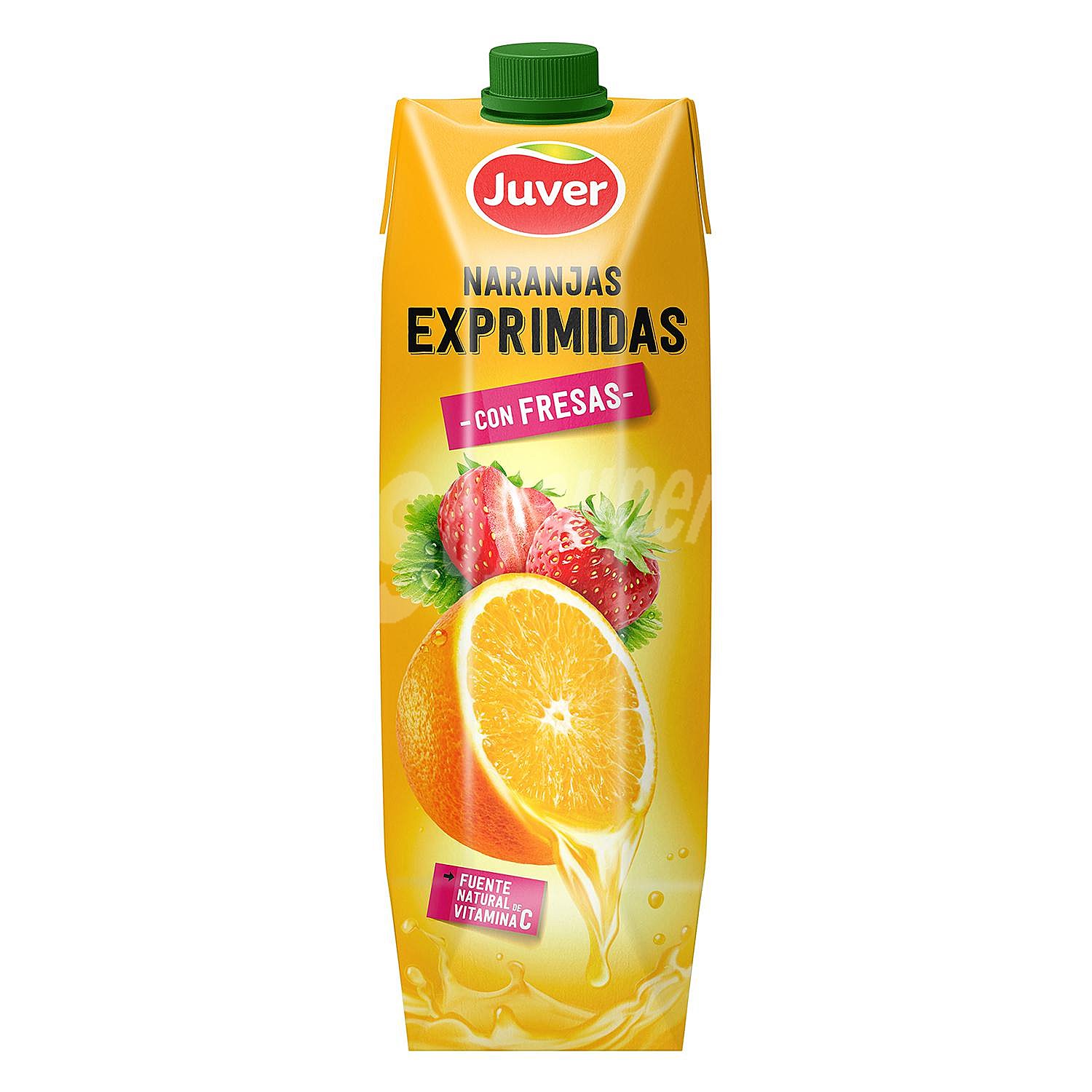 Naranjas exprimidas con fresa Juver