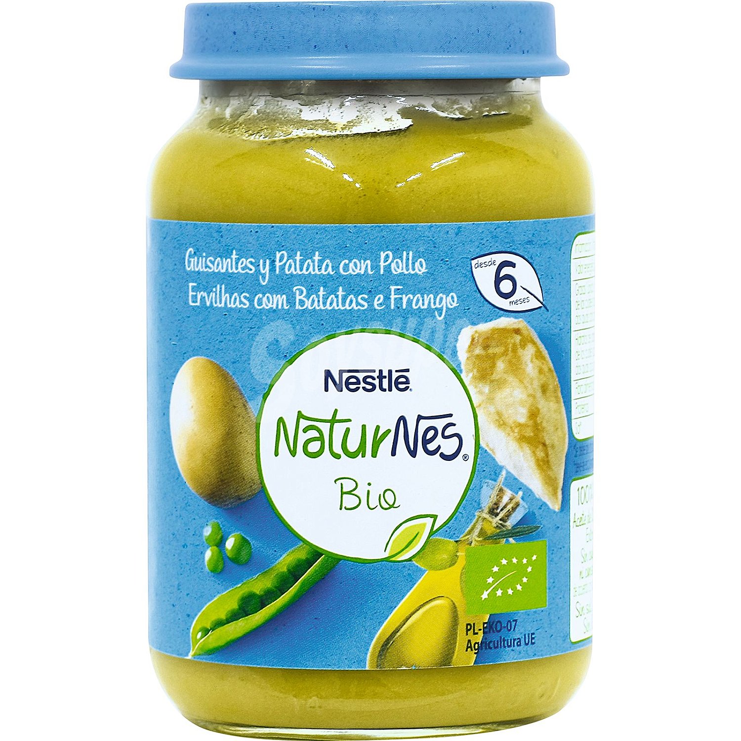 Tarrito de guisantes con patata y pollo desde 6 meses ecológico Nestlé Naturnes Bio