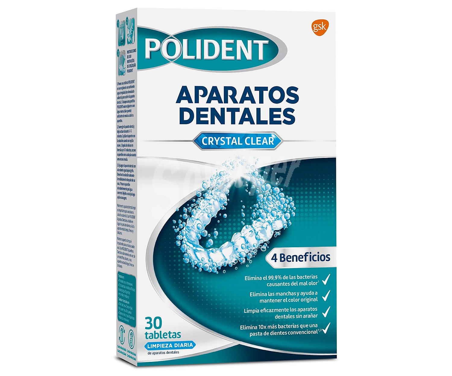 Pastillas limpiadoras diarias de prótesis dentales