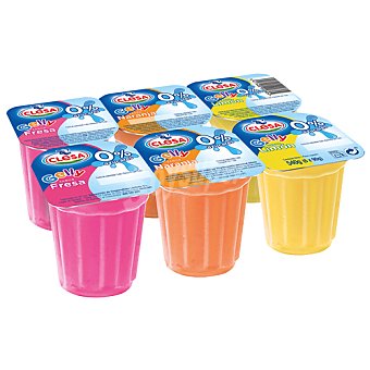 Clesa Gelatina de varios sabores (2 limón, 2 naranja y 2 fresa), 0% azúcares clesa