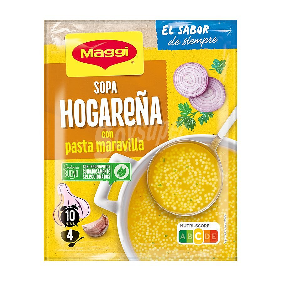 Sopa hogareña con pasta maravilla