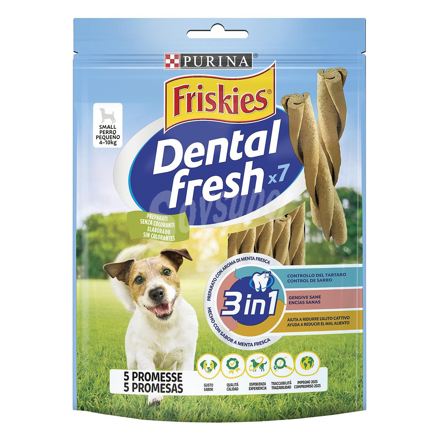 Snack dental para perro pequeño Friskies fresh