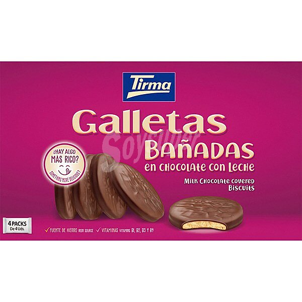 Galletas bañadas de chocolate con leche